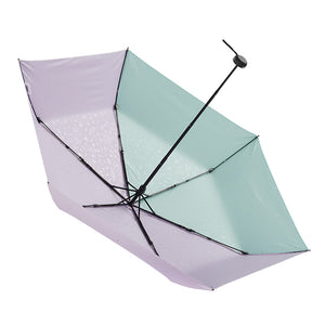 四折短版 超輕遮光防曬傘 - 雪青(淺紫+淺綠)