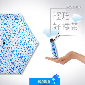 【限時加購優惠$1】boy藍標四折便攜傘 (波點)